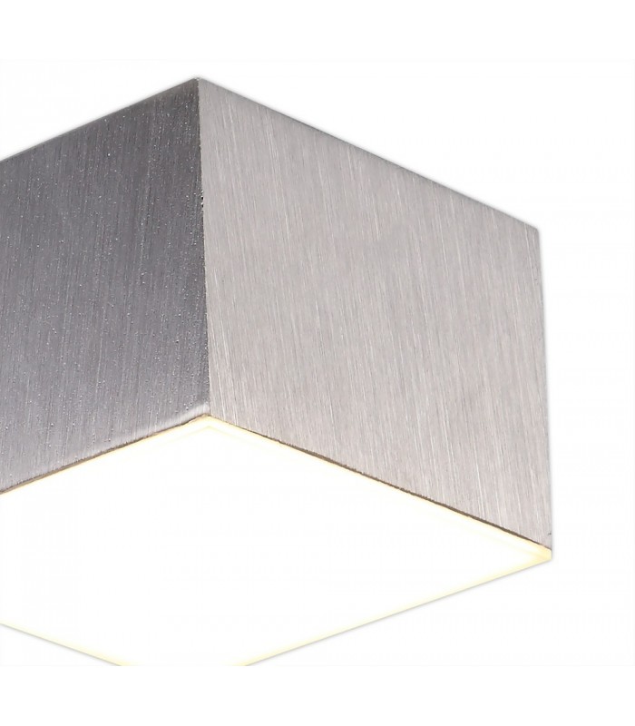Spotlight 9cm Square 1 x 10W LED, 3000K, 700lm, Satin Aluminium - 8
