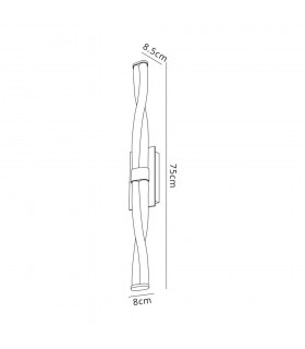 Bathroom Wall Lamp Large, 2 x 10W LED, 3000K, 1400lm, IP44, Polished Chrome - 2