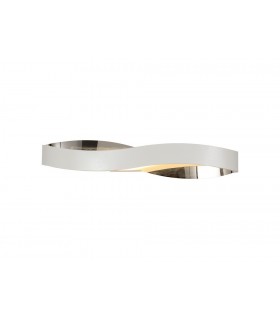Wall Lamp, 1 x 6W LED, 3000K, 420lm, Sand White, Polished Chrome - 1