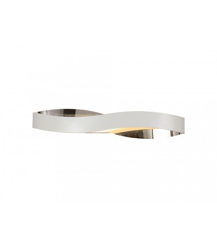 Wall Lamp, 1 x 6W LED, 3000K, 420lm, Sand White, Polished Chrome - 1