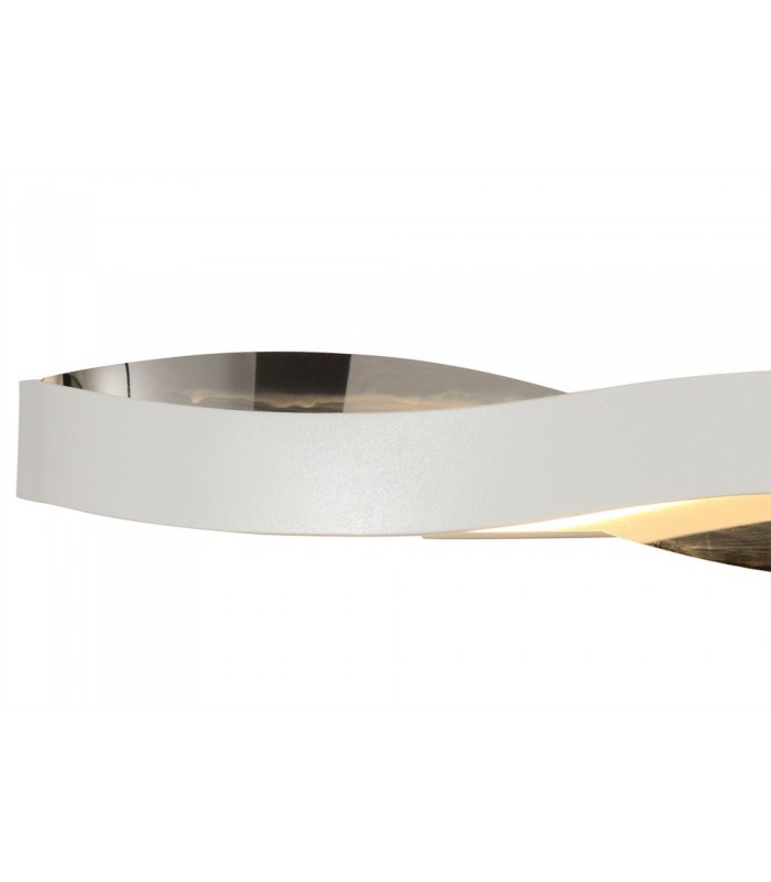 Wall Lamp, 1 x 6W LED, 3000K, 420lm, Sand White, Polished Chrome - 5
