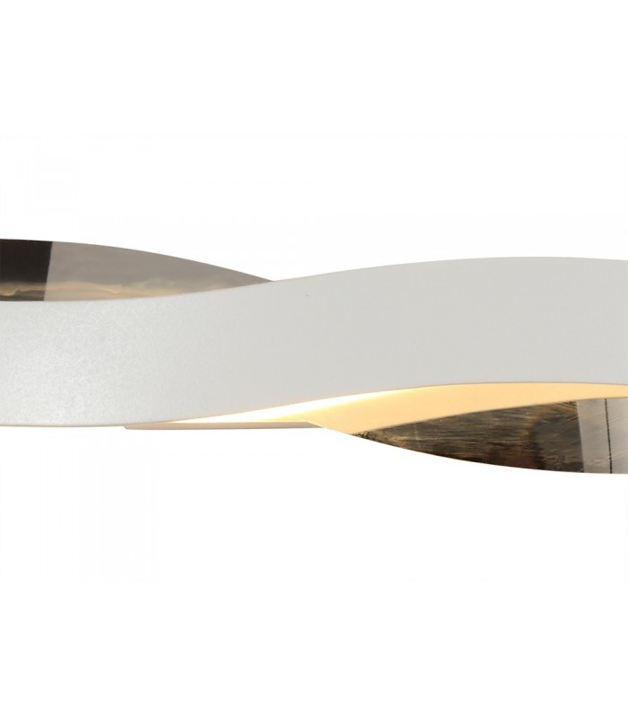 Wall Lamp, 1 x 6W LED, 3000K, 420lm, Sand White, Polished Chrome - 6