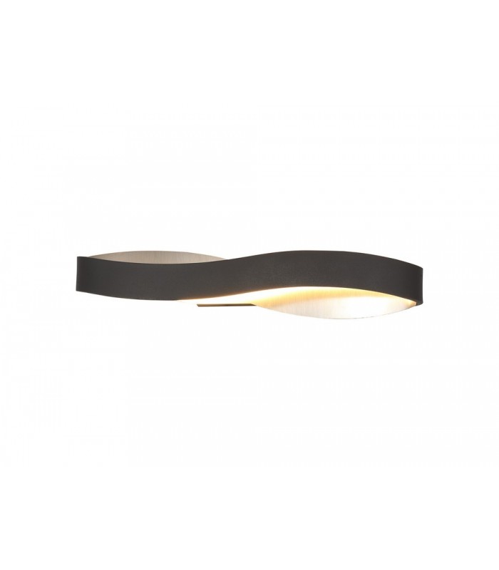 Wall Lamp, 1 x 6W LED, 3000K, 420lm, Sand Anthracite, Satin Nickel - 1