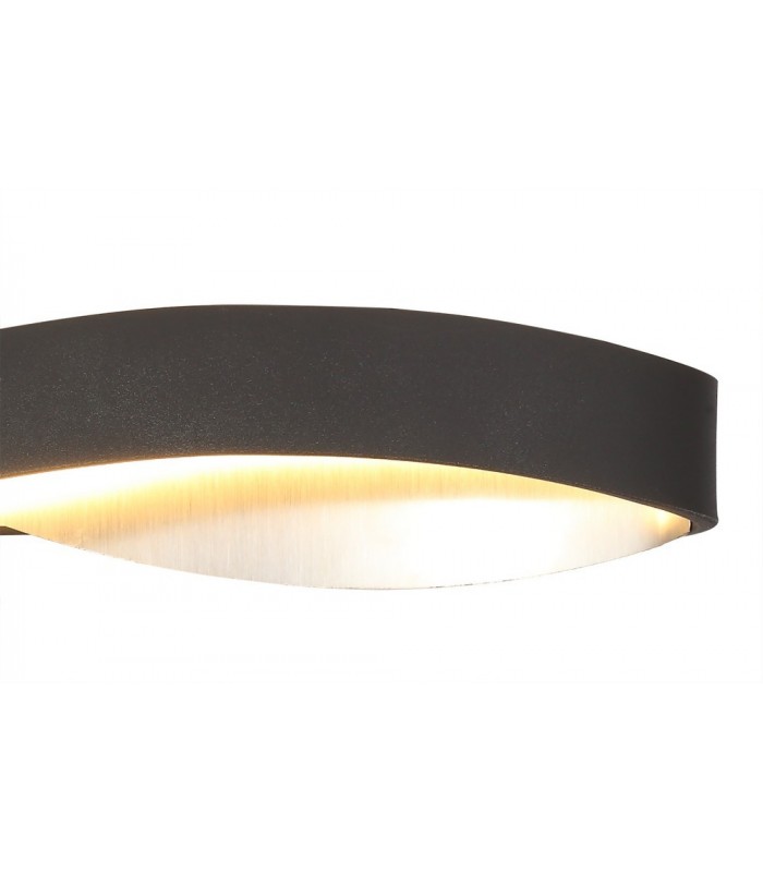 Wall Lamp, 1 x 6W LED, 3000K, 420lm, Sand Anthracite, Satin Nickel - 4