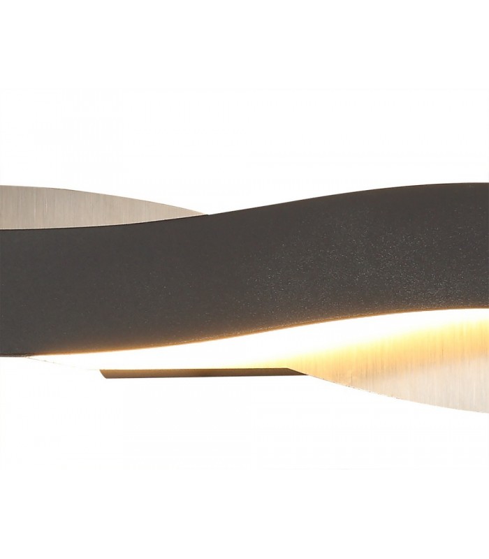 Wall Lamp, 1 x 6W LED, 3000K, 420lm, Sand Anthracite, Satin Nickel - 6