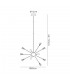 Ceiling Pendant Sputnik, 9 Light E14, Brushed Gold & Gloss Black, Crystal - 2