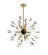Ceiling Pendant Sputnik, 9 Light E14, Brushed Gold & Gloss Black, Crystal - 4