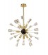 Ceiling Pendant Sputnik, 9 Light E14, Brushed Gold & Gloss Black, Crystal - 5