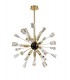 Ceiling Pendant Sputnik, 9 Light E14, Brushed Gold & Gloss Black, Crystal - 6
