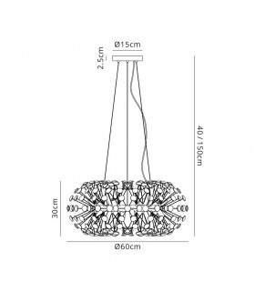 Ceiling Pendant 12 Light G9  French Gold, Crystal - 2