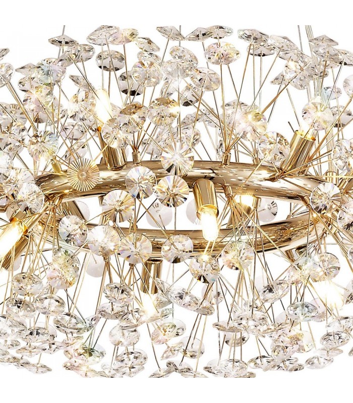 Ceiling Pendant 12 Light G9  French Gold, Crystal - 7
