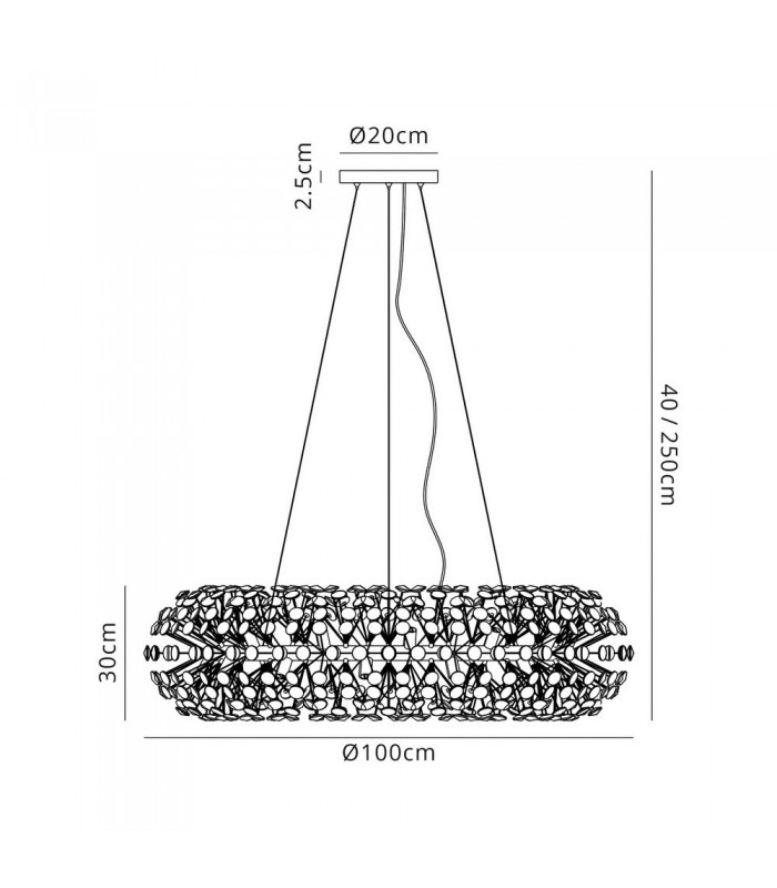 Ceiling Pendant 26 Light G9  French Gold, Crystal - 2