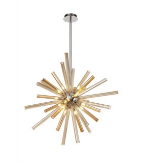 Ceiling Pendant 16 Light G9, Amber & Champagne, Polished Chrome - 1