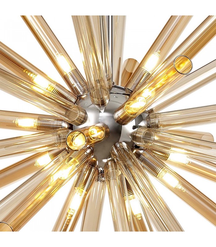 Ceiling Pendant 16 Light G9, Amber & Champagne, Polished Chrome - 5