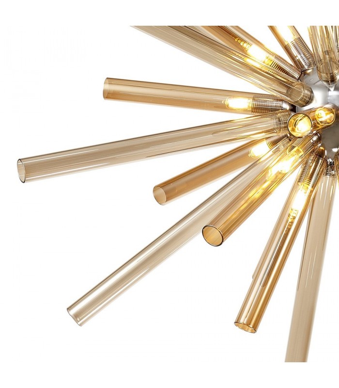 Ceiling Pendant 16 Light G9, Amber & Champagne, Polished Chrome - 6