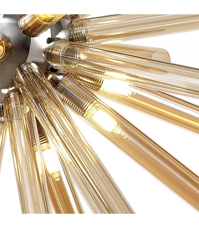 Ceiling Pendant 16 Light G9, Amber & Champagne, Polished Chrome - 7