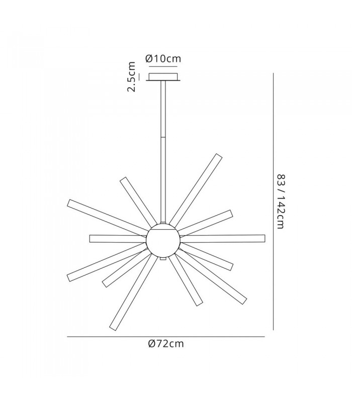 Ceiling Pendant 16 Light G9, Clear & Chrome, Polished Chrome - 2