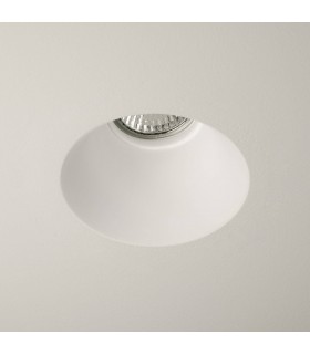 1 Light Round Recessed Spotlight Plaster, White, GU10 - 1