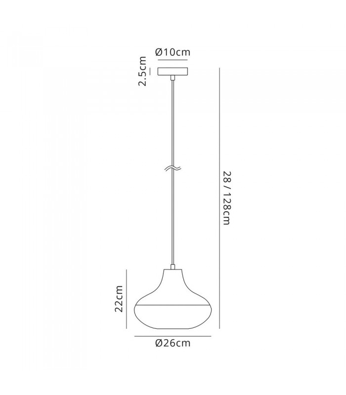 Single Vase Dome Ceiling Pendant E27, Black, Amber Glass - 2