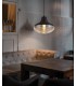 Single Vase Dome Ceiling Pendant E27, Black, Amber Glass - 3