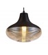 Single Vase Dome Ceiling Pendant E27, Black, Amber Glass - 6