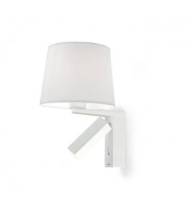 2 Light Indoor Wall Light White with Reading, E27 - 1