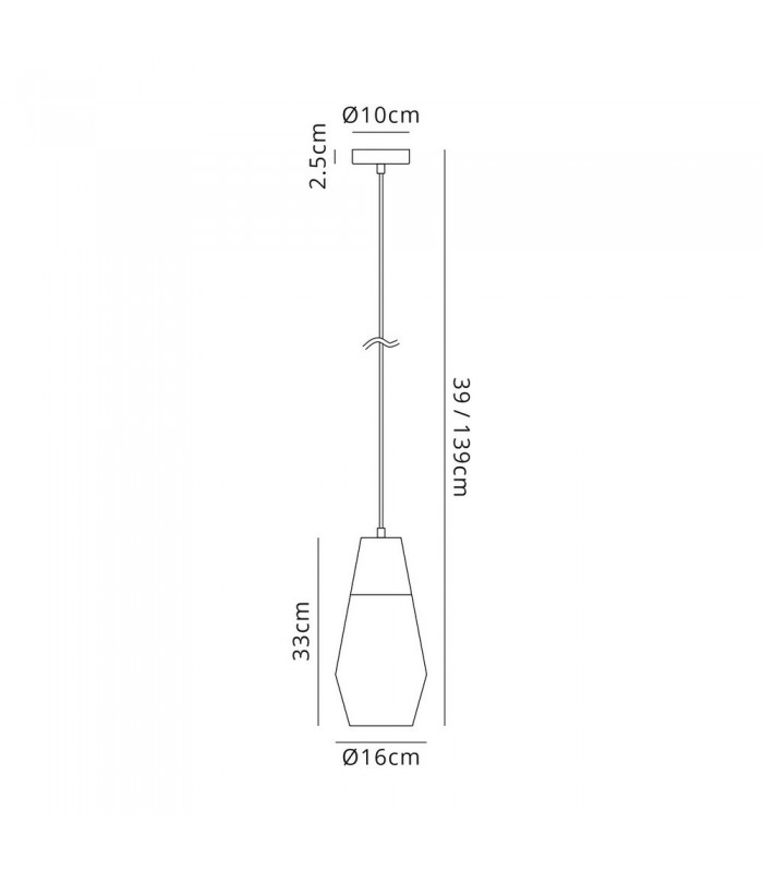 Single Cone Ceiling Pendant 1 Light E27, Black, Amber Glass - 2