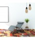 Single Cone Ceiling Pendant 1 Light E27, Black, Amber Glass - 3