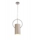 Single Ceiling Pendant, 1 x E27, Satin Nickel, Polished Chrome - 1