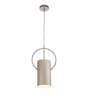 Single Ceiling Pendant, 1 x E27, Satin Nickel, Polished Chrome - 1