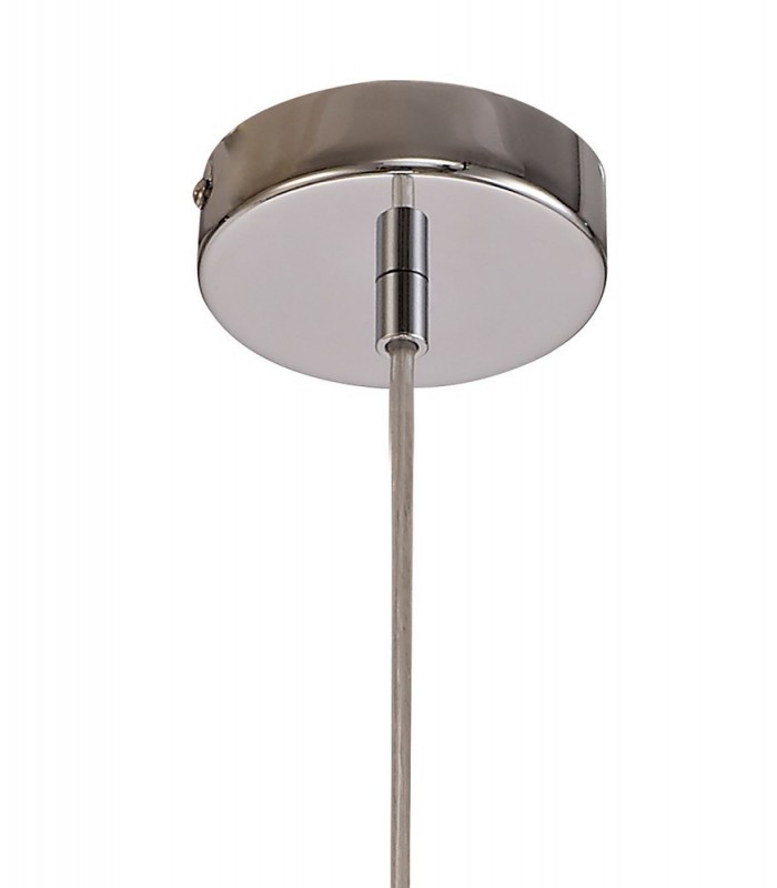 Single Ceiling Pendant, 1 x E27, Satin Nickel, Polished Chrome - 5