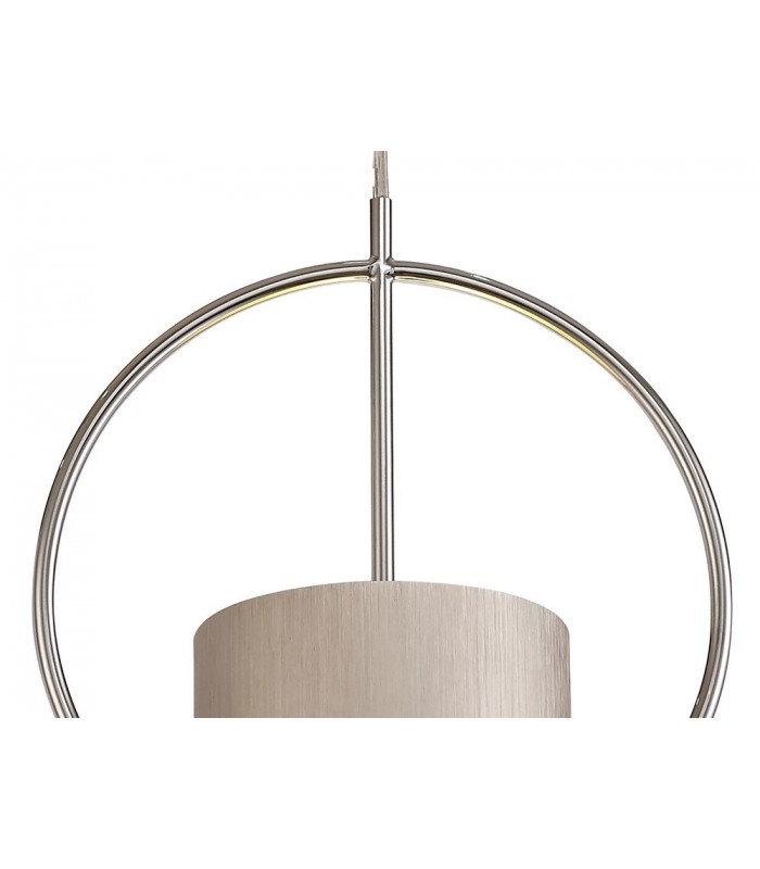 Single Ceiling Pendant, 1 x E27, Satin Nickel, Polished Chrome - 7
