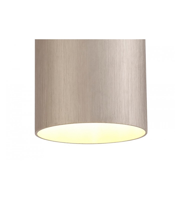 Single Ceiling Pendant, 1 x E27, Satin Nickel, Polished Chrome - 8