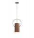 Single Ceiling Pendant, 1 x E27, Coffee, Polished Chrome - 1