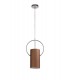 Single Ceiling Pendant, 1 x E27, Coffee, Polished Chrome - 4