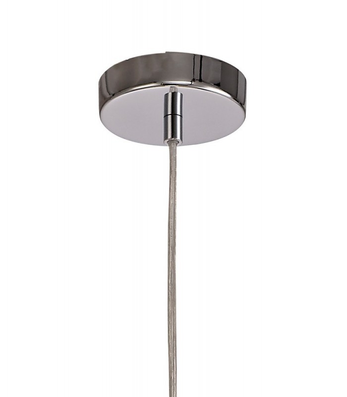 Single Ceiling Pendant, 1 x E27, Coffee, Polished Chrome - 5