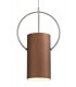Single Ceiling Pendant, 1 x E27, Coffee, Polished Chrome - 6
