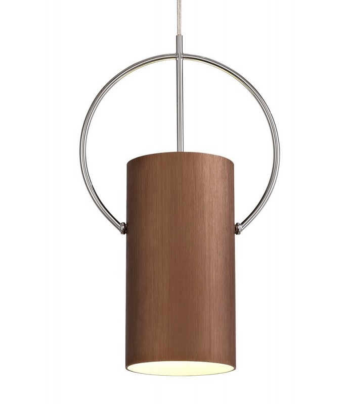 Single Ceiling Pendant, 1 x E27, Coffee, Polished Chrome - 6