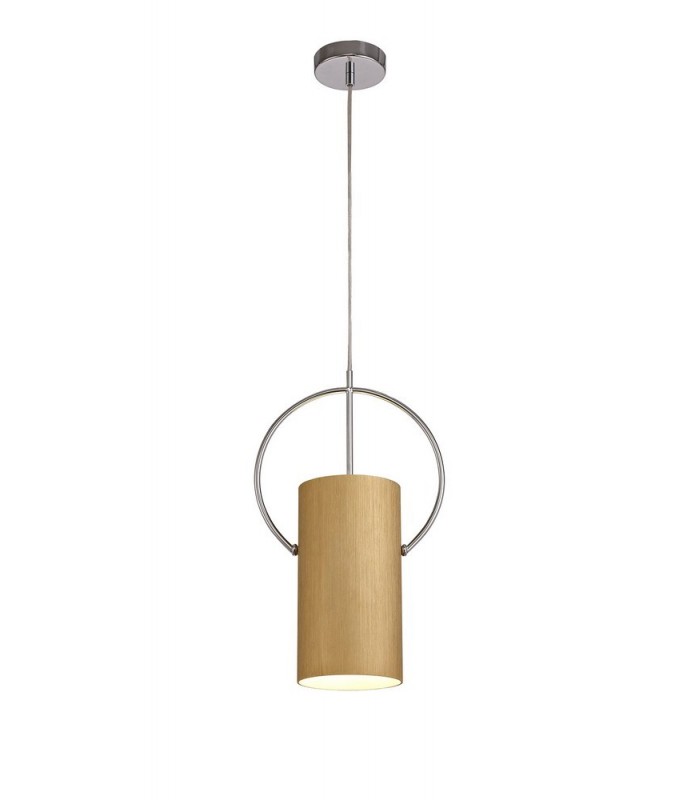 Single Ceiling Pendant, 1 x E27, Gold, Polished Chrome - 1