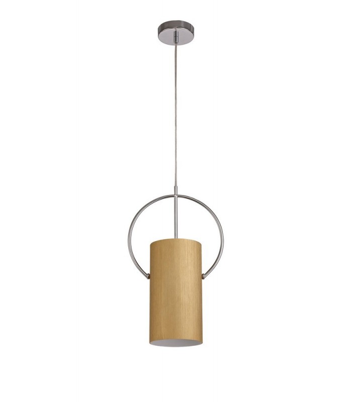 Single Ceiling Pendant, 1 x E27, Gold, Polished Chrome - 3