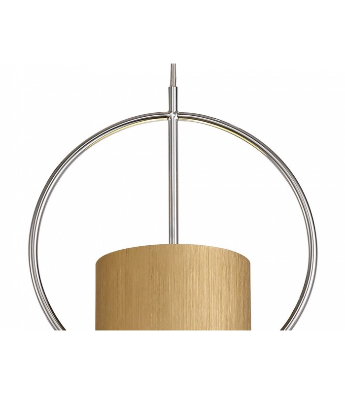 Single Ceiling Pendant, 1 x E27, Gold, Polished Chrome - 6