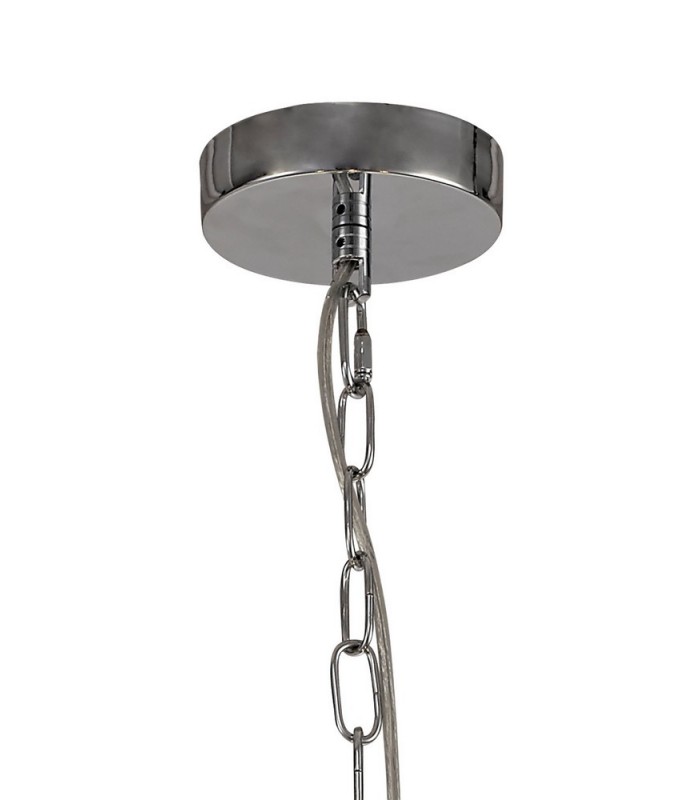 Cylindrical Ceiling Pendant, 4 Light E27, Polished Chrome - 4