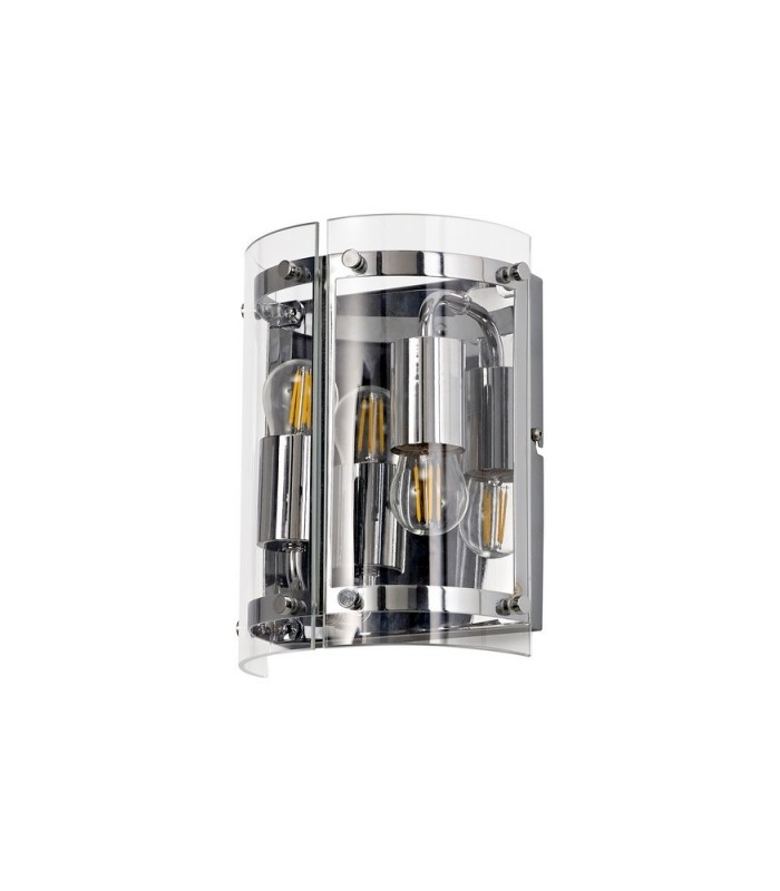 Flush Wall Light, 2 Light E27, Polished Chrome - 3