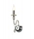 Wall Lamp, 1 Candle Light E14, Polished Chrome, Clear Glass, Crystal - 1