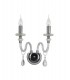Wall Lamp, 2 Candle Light E14, Polished Chrome, Clear Glass, Crystal - 3