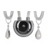 Wall Lamp, 2 Candle Light E14, Polished Chrome, Clear Glass, Crystal - 4