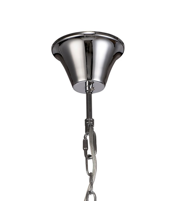 Chandelier Ceiling Pendant, 4 Light E14, Polished Chrome, Clear Glass, Crystal - 4