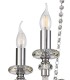 Chandelier Ceiling Pendant, 4 Light E14, Polished Chrome, Clear Glass, Crystal - 7
