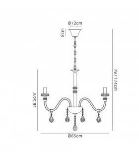 Chandelier Ceiling Pendant, 6 Light E14, Polished Chrome, Clear Glass, Crystal, (ITEM REQUIRES CONSTRUCTION, CONNECTION) - 2