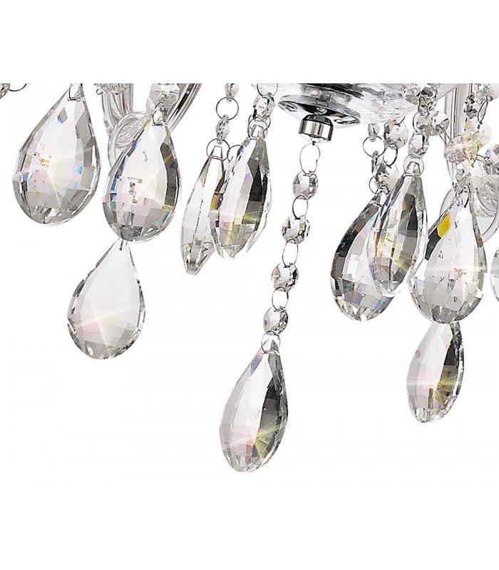 Chandelier Ceiling Pendant, 6 Light E14, Polished Chrome, Clear Glass, Crystal, (ITEM REQUIRES CONSTRUCTION, CONNECTION) - 7